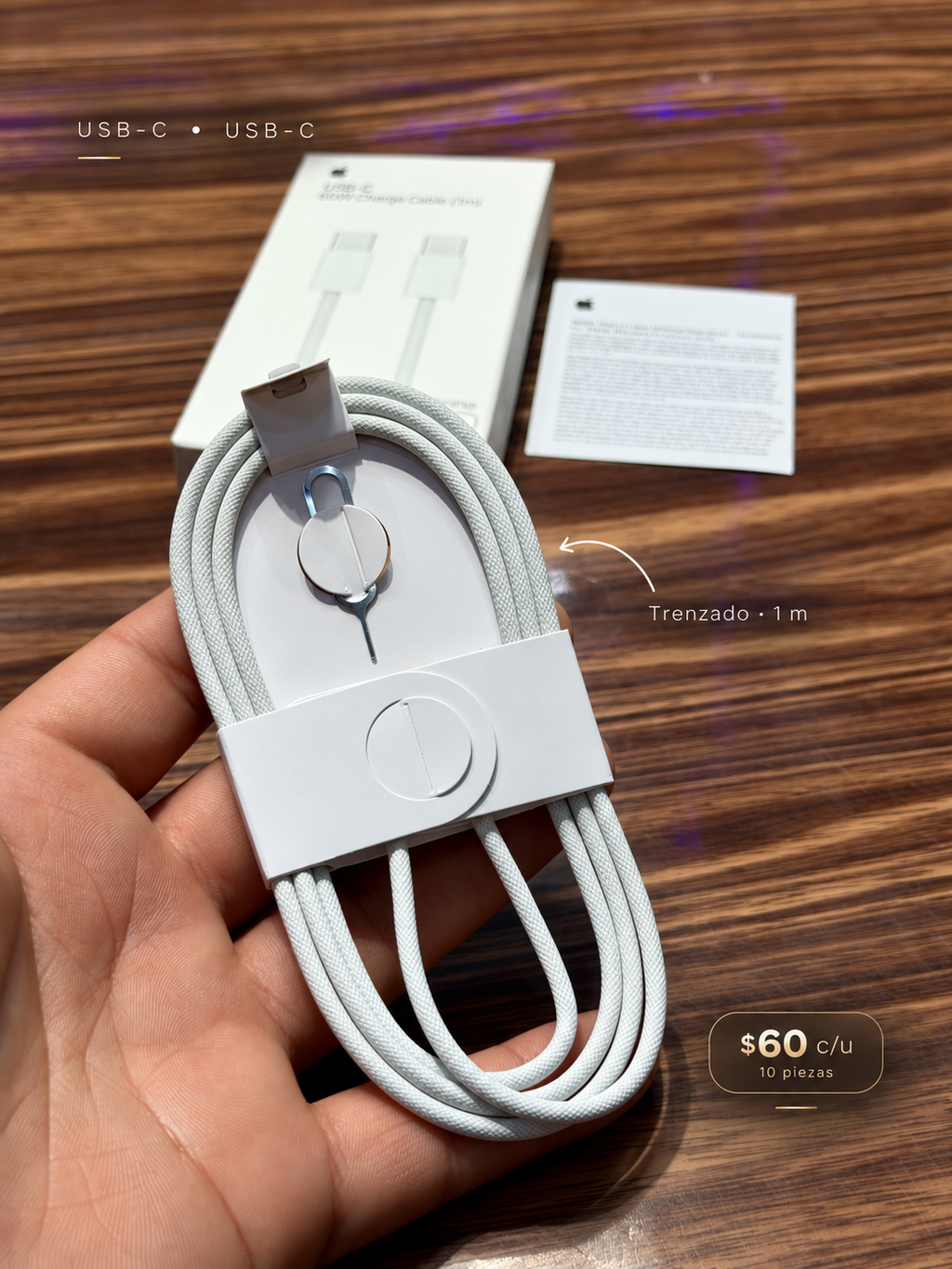 Cable USB-C a USB-C 60W 1 Metro